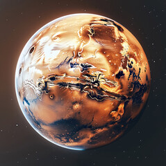 Aufkleber - Mars in space. Generative AI.