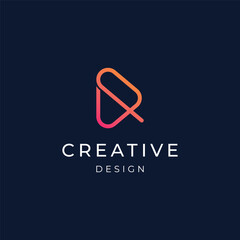 Wall Mural - Creative and unique abstract logo template design with geometry isolated background.Logo for business , company , initial and studio.
