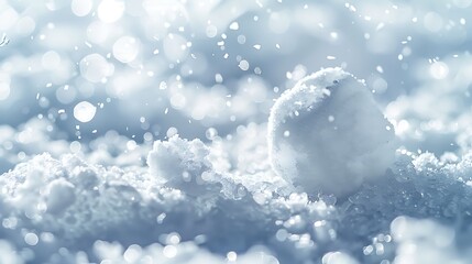 Wall Mural - white snow backdrop with a snowball in an icy a situation
