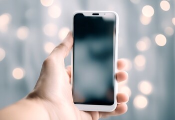 smart color white modern mockup phone three screen mobile isolated space concept business communication design