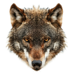 Wall Mural - angry wolf head isolated on white background