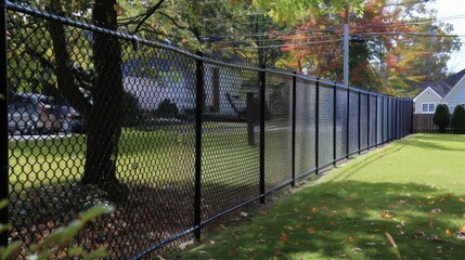 Poster - Chain link fences are versatile perimeter barriers, known for their durability and cost-effectiveness in securing residential,