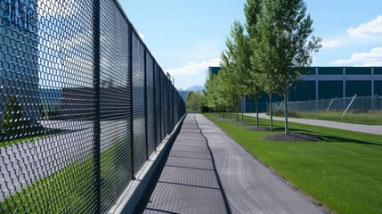 Poster - Chain link fences are versatile perimeter barriers, known for their durability and cost-effectiveness in securing residential,