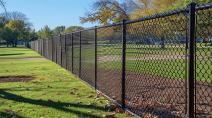 Poster - Chain link fences are versatile perimeter barriers, known for their durability and cost-effectiveness in securing residential,