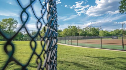 Poster - Chain link fences are versatile perimeter barriers, known for their durability and cost-effectiveness in securing residential,