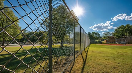 Poster - Chain link fences are versatile perimeter barriers, known for their durability and cost-effectiveness in securing residential,