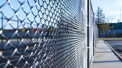 Poster - Chain link fences are versatile perimeter barriers, known for their durability and cost-effectiveness in securing residential,