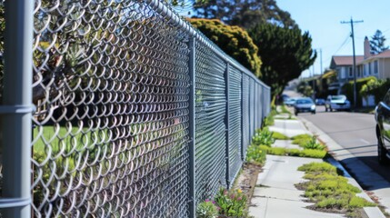Poster - Chain link fences are versatile perimeter barriers, known for their durability and cost-effectiveness in securing residential,