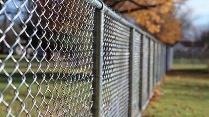 Poster - Chain link fences are versatile perimeter barriers, known for their durability and cost-effectiveness in securing residential,