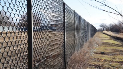 Poster - Chain link fences are versatile perimeter barriers, known for their durability and cost-effectiveness in securing residential,