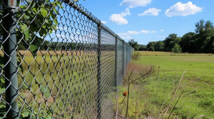 Poster - Chain link fences are versatile perimeter barriers, known for their durability and cost-effectiveness in securing residential,