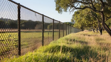 Poster - Chain link fences are versatile perimeter barriers, known for their durability and cost-effectiveness in securing residential,