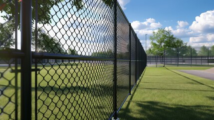 Poster - Chain link fences are versatile perimeter barriers, known for their durability and cost-effectiveness in securing residential,