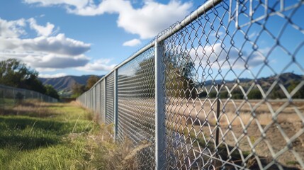 Poster - Chain link fences are versatile perimeter barriers, known for their durability and cost-effectiveness in securing residential,