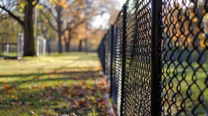 Poster - Chain link fences are versatile perimeter barriers, known for their durability and cost-effectiveness in securing residential,