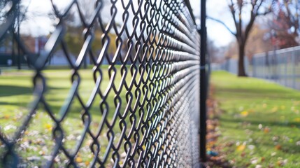Poster - Chain link fences are versatile perimeter barriers, known for their durability and cost-effectiveness in securing residential,