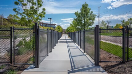 Poster - Chain link fences are versatile perimeter barriers, known for their durability and cost-effectiveness in securing residential,