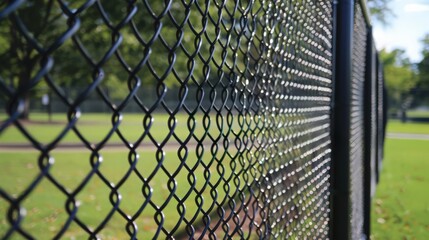 Poster - Chain link fences are versatile perimeter barriers, known for their durability and cost-effectiveness in securing residential,