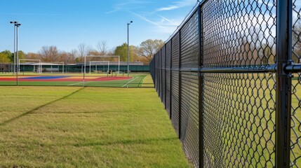 Poster - Chain link fences are versatile perimeter barriers, known for their durability and cost-effectiveness in securing residential,