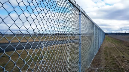 Poster - Chain link fences are versatile perimeter barriers, known for their durability and cost-effectiveness in securing residential,