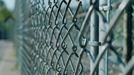Poster - Chain link fences are versatile perimeter barriers, known for their durability and cost-effectiveness in securing residential,