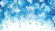 © Design Depot - An abstract representation of fragmented ice shards and crystals with a bright blue color gradient, creating a sensation of coldness and purity in a frozen landscape setting.