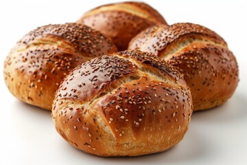 Wall Mural - Bread photo on white isolated background