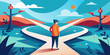 © Vector - Choosing the Right Path: Navigating Life's Decisions with Determination
