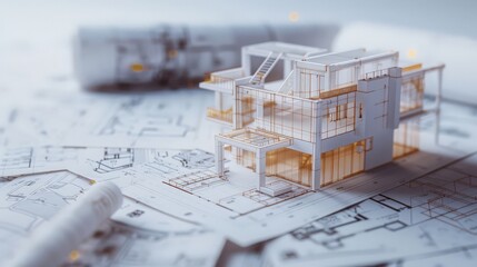 Poster - evolution of digital blueprints in modern architecture.