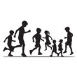 © MSTMIM - Little kids running silhouettes vector illustration