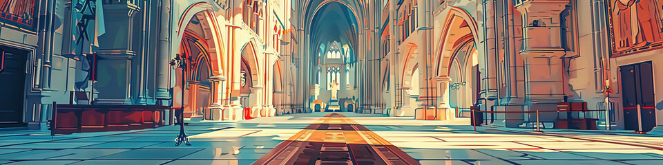 Wall Mural - First-Person Journey: Montpellier Cathedral