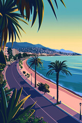 Wall Mural - Sunlit Serenity: Promenade des Anglais, Nice