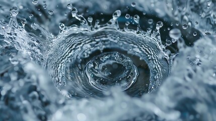 Poster - Close-up of swirling water creating a mesmerizing vortex, capturing the dynamic motion and energy of the liquid in stunning detail.