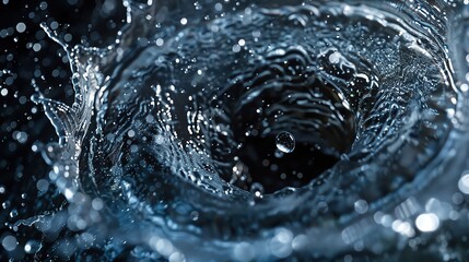Poster - Close-up of swirling water, capturing movement and texture. Ideal for backgrounds, nature themes, and water-related concepts.