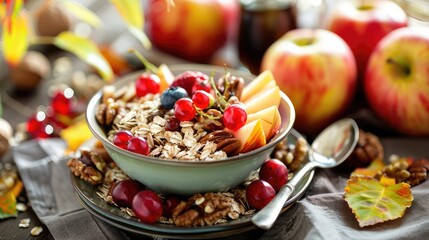 Wall Mural - muesli with berries