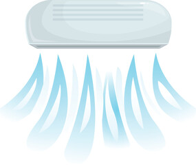 Poster - Air conditioner is blowing cold air into the room, cooling the air