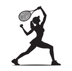 A tennis player silhouette vector illustration