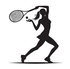 Wall Mural - A tennis player silhouette vector illustration