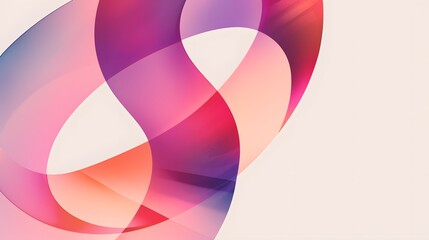 Abstract graphic design, two shopes overlapping in the shape, soft edges, simple, modern, playful, pastel colours