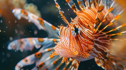 Wall Mural - Close-up of a lionfish's spines