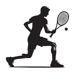 Wall Mural - A tennis player silhouette vector illustration