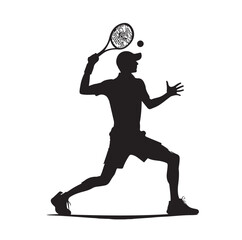 Wall Mural - A tennis player silhouette vector illustration