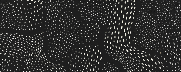 Wall Mural - Abstract white dots on black background