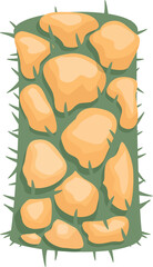 Poster - Green cylinder covered with decorative stones and spikes, creating a textured and organic pattern