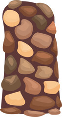 Poster - Illustration of a stone wall forming a border, created in a cartoon style