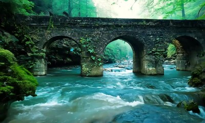 Canvas Print - old bridge over the river