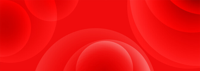 Aufkleber - Red abstract modern geometric background with circles. Vibrant color gradation minimalist composition with rounds. Circle effect red texture. Vector illustration