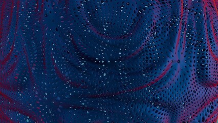 Poster - Abstract Wavy Perforated Surface with Soft Pink and Blue Gradient..