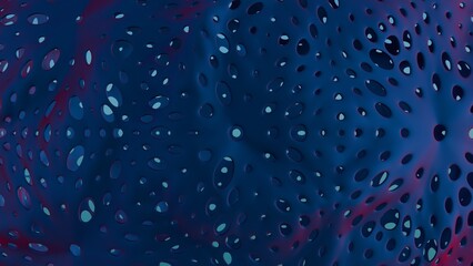 Poster - Abstract Wavy Perforated Surface with Soft Pink and Blue Gradient..