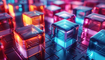 Poster - abstract background with cubes